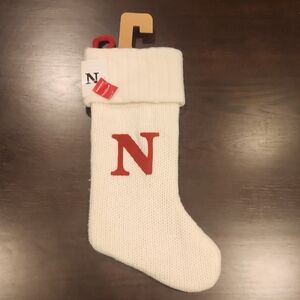 Wondershop Cream Knit Stocking with Red "N"